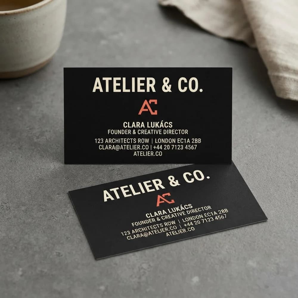 A business card design from the Papirro collection