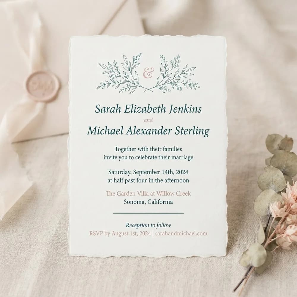 An invitation design from the Papirro collection